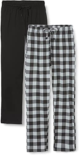 FM London - Pantalones de pijama para hombre, cintura flexible, suaves, 2 unidades