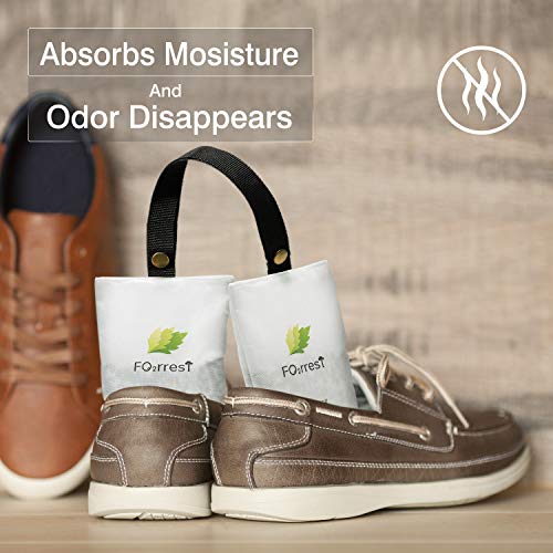 FO2RREST Desodorante para Zapatos Natural - Eliminador Removedor de Olor para Zapatos, Neutralizador de Olores para Botas, Ambientadores sin Aroma, Bolsa de Purificación de Aire para Gabinete, 4X50g