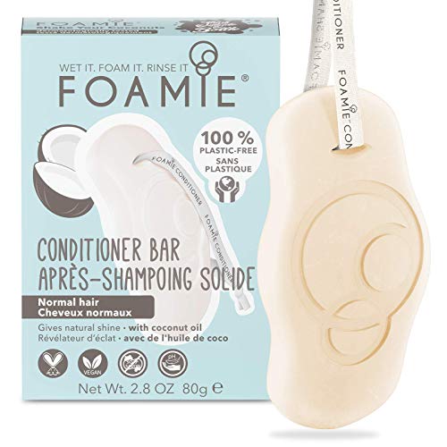 Foamie Acondicionador Sólido Con Aceite De Para El Cabello Con Aceite De Para Hidratar El Pelo Seco Y Dañado 100% Vegano Y Sin Plástico, Coco, 80 Gramo