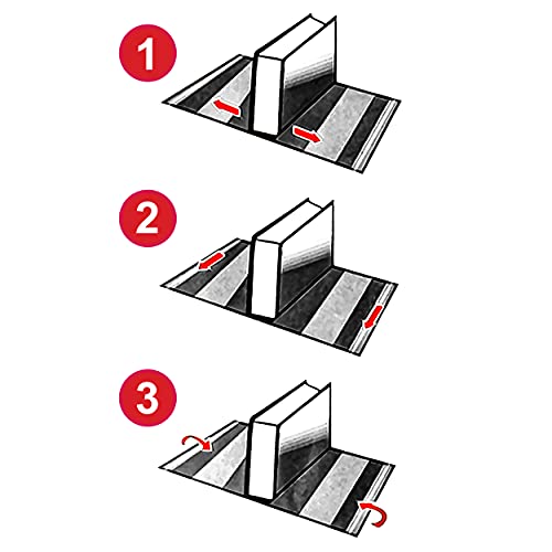 Forro de Libros Autoadhesivo y Ajustable Transparente Adhesivo en los dos Extremo - Pack de 5 Unidades Forra Fácil 28,5x55 cm