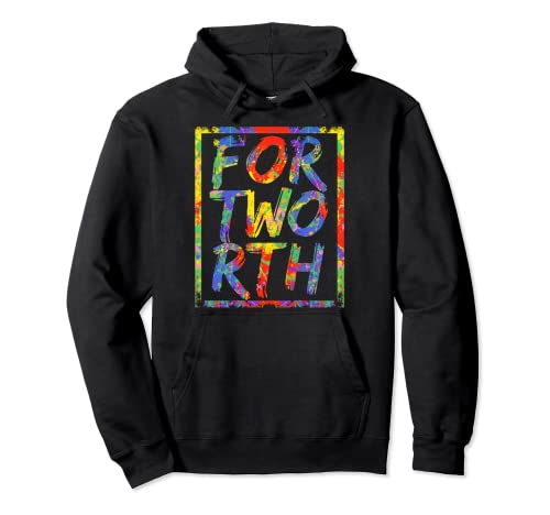 Fort Worth Colorido 3 Nivel Arte Arco Iris Diseño Fort Worth Sudadera con Capucha