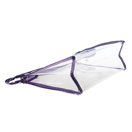 Fossen Transparente Neceser Bolsa de Aseo Impermeable Maquillaje Organizador de Cremallera para Mujer y Hombres (Morado)