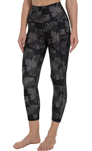 Free Leaper Leggings 7/8 con Bolsillos Mujer Cintura Alta Pantalón Deportivo Yoga y Pilates Mallas para Fitness Running (Camuflaje Astilla Gris Oscuro, M)