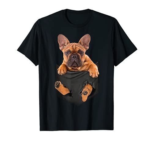 French Bulldog In a Pocket Mid - Camiseta para hombre Camiseta