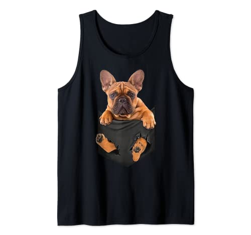 French Bulldog In a Pocket Mid - Camiseta para hombre Camiseta sin Mangas