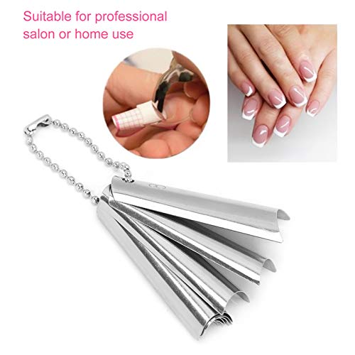 French Manicure Tips, 18pcs French Manicure 9 Sizes Single Tips Cutter Tool Deep C Shape Nail Trimmer French Manicure Tools