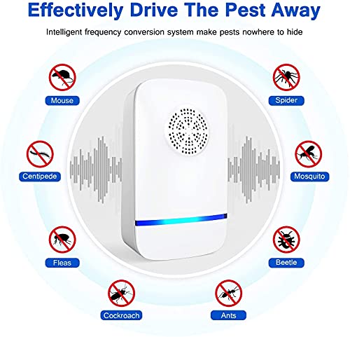 Frofone 4X Ultrasónico para Moscas Repelente de Insectos Interior Repelente Mosquitos Repelente Ultrasónico de Plagas Antimosquitos Electrónic Control de Mosquitos Anti Moscas Repelente Ratas