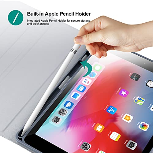 Funda con Teclado Español para iPad 10.2” 8th Gen 2020/7th Gen 2019/ iPad Pro 10.5/iPad Air 3, Carcasa PU Delgada con 7 Colores Retroiluminados Teclado Bluetooth Inalámbrico Desmontable Magnético