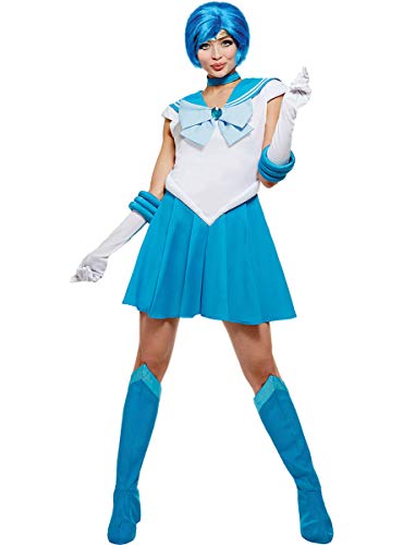 Funidelia | Disfraz de Mercurio - Sailor Moon Oficial para Mujer Talla XXL ▶ Anime, Cosplay, Bunny Tsukino, Dibujos Animados - Color: Azul - Licencia: 100% Oficial