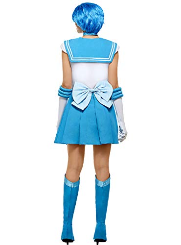 Funidelia | Disfraz de Mercurio - Sailor Moon Oficial para Mujer Talla XXL ▶ Anime, Cosplay, Bunny Tsukino, Dibujos Animados - Color: Azul - Licencia: 100% Oficial