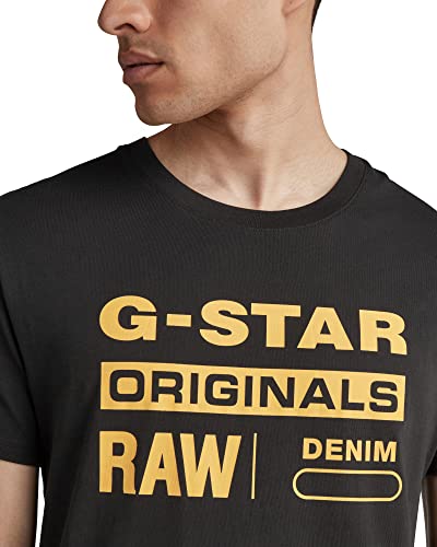 G-STAR RAW, hombres Camiseta Raw. Graphic Slim, Negro (dk black 336-6484), XL