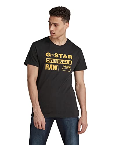 G-STAR RAW, hombres Camiseta Raw. Graphic Slim, Negro (dk black 336-6484), XL