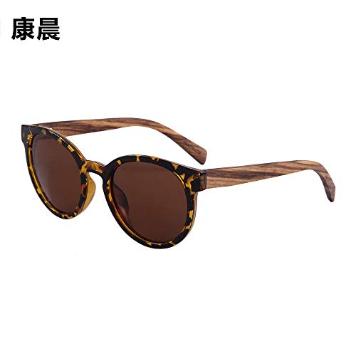 Gafas de sol con patas de madera polarizadas Gafas de sol con montura redonda retro gafas de sol polarizadas de ébano para mujer-1507_MC4 patas de ébano con marco negro azul mercurio polarizado