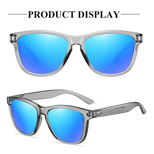 Gafas de sol polarizadas Hombre Mujere Retro/Aire libre Deportes Golf Ciclismo Pesca Senderismo 100% protección UVA gafas unisex golf conducción Gafas gafas de sol (A Azul Lente Espejada)