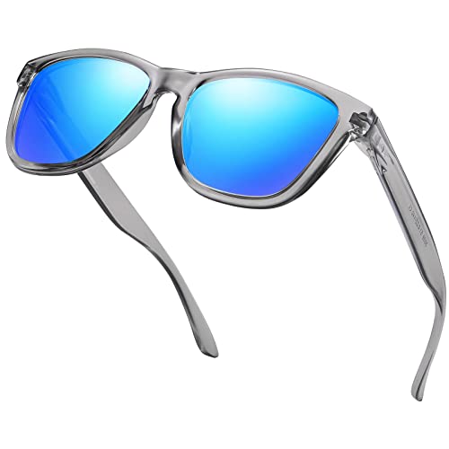 Gafas de sol polarizadas Hombre Mujere Retro/Aire libre Deportes Golf Ciclismo Pesca Senderismo 100% protección UVA gafas unisex golf conducción Gafas gafas de sol (A Azul Lente Espejada)