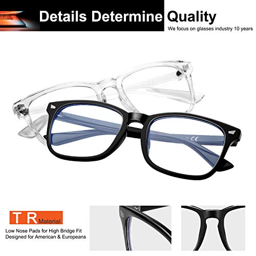 Gafas para Ordenador Anti Luz Azul - Gafas con Filtro de Luz Azul Bloqueo de Luz Azul Evita la Fatiga Ocular Gaming PC UV Luz Filtro Proteccion Azul Mujer Hombre para Antifatiga