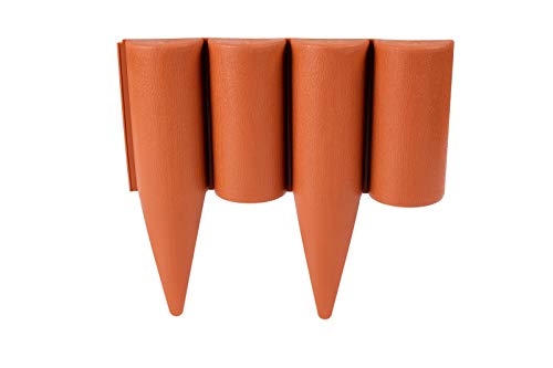 GARDENIX 2.5 m madera Cercado para Bancal Césped Jardín Palisade Valla Terracotta