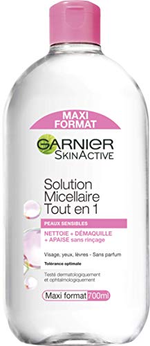 Garnier - SkinActive - Solution Micellaire Tout en Un - Tous Types de Peaux Même Sensibles - Maxi Format - Lot de 2 x 700 ml