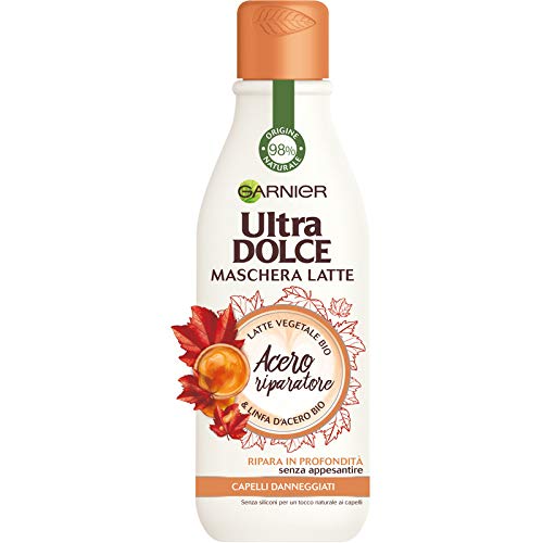 Garnier Ultra Dolce - Mascarilla de leche de 250 ml. Línea de acero reparadora para cabellos dañados