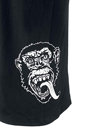 Gas Monkey Garage Camiseta Side Monkey Negro, Negro, L