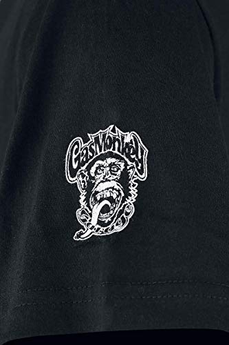 Gas Monkey Garage Camiseta Side Monkey Negro, Negro, L