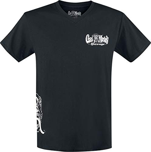 Gas Monkey Garage Camiseta Side Monkey Negro, Negro, L