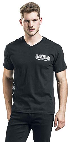 Gas Monkey Garage Camiseta Side Monkey Negro, Negro, L