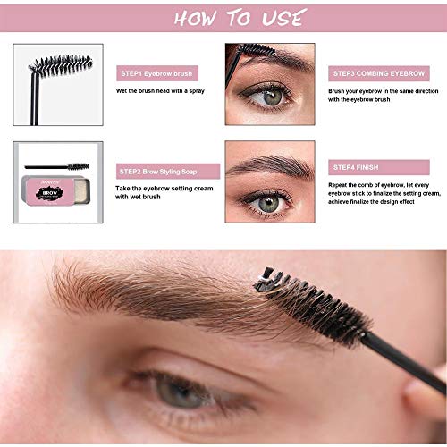 Gel de maquillaje para cejas 3D Kit de cejas Impermeable de larga duración Cera moldeadora de cejas Gel de ajuste de cejas con cepillo Tinte de cejas Tinte de tatuaje para cejas Cosméticos mujeres