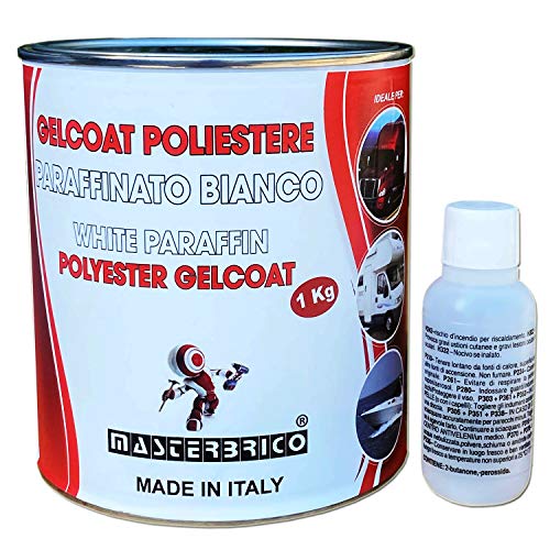 Gelcoat parafinado blanco para fibra de vidrio 1 kg con catalizador