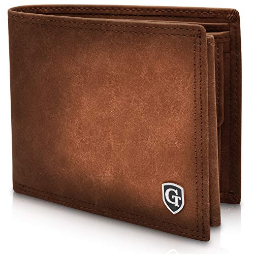 GenTo® Brooklyn Protección RFID y NFC - Billetera de Hombre con Compartimento para Monedas - Cartera espaciosa - Cartera de Hombre - Cartera con Caja de Regalo