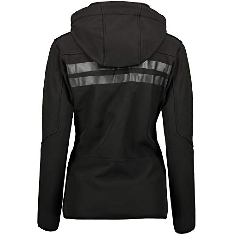 Geographical Norway REINE BELL - Chaqueta de invierno para mujer, forro polar con capucha para mujer, impermeable, manga larga, parka, Negro , M