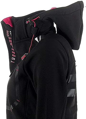 Geographical Norway REINE BELL - Chaqueta de invierno para mujer, forro polar con capucha para mujer, impermeable, manga larga, parka, Negro , M