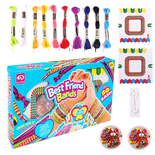 Georgie Porgy Kit de Pulsera DIY para Niñas Kit de Manualidades Regalo de Cumpleaños para Niños de 8 Años en Adelante Incluye Hilo de Colores, Cuentas, Tablero Tejido, Aguja(Azul)