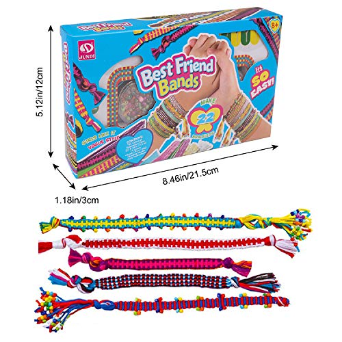 Georgie Porgy Kit de Pulsera DIY para Niñas Kit de Manualidades Regalo de Cumpleaños para Niños de 8 Años en Adelante Incluye Hilo de Colores, Cuentas, Tablero Tejido, Aguja(Azul)