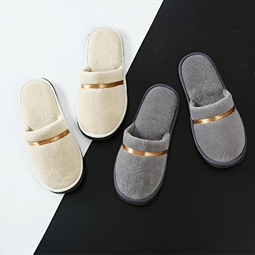 GHYUB 10 Pares De Pantuflas De Hotel, Pantuflas De SPA con Punta Cerrada De Lujo No Desechables, Pantuflas Blancas para Huéspedes, SPA, Hotel, Mujeres, Hombres, Pantuflas Unisex