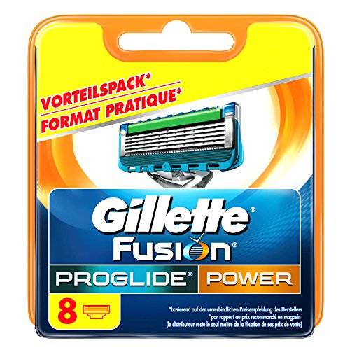 Gillette Fusion Proglide Power - Hoja de afeitar para hombre, 8 unidades