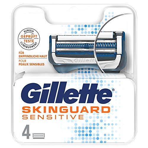 Gillette SkinGuard Sensitive - Cuchillas de afeitar (clínicamente probadas para pieles sensibles, 4 unidades)