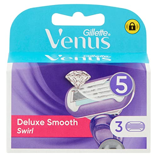 Gillette Venus Deluxe Smooth Swirl Cuchillas de afeitar para mujer - 3 cuchillas de repuesto