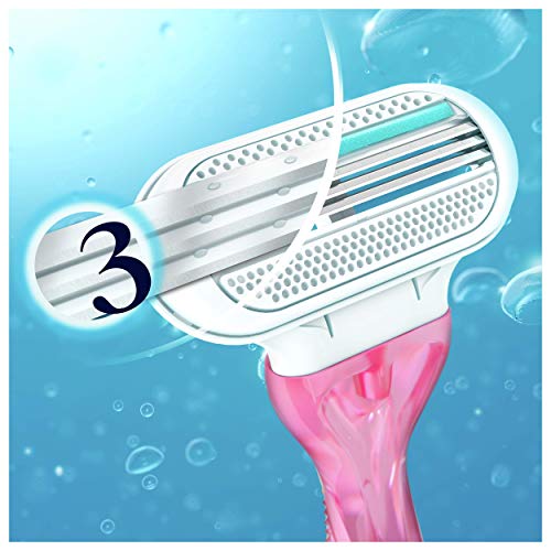 Gillette Venus Sensitive - Afeitadora para mujer, afeitado liso con tira hidratante, desechable, paquete de 5 x 4 cuchillas de repuesto de 3 cuchillas