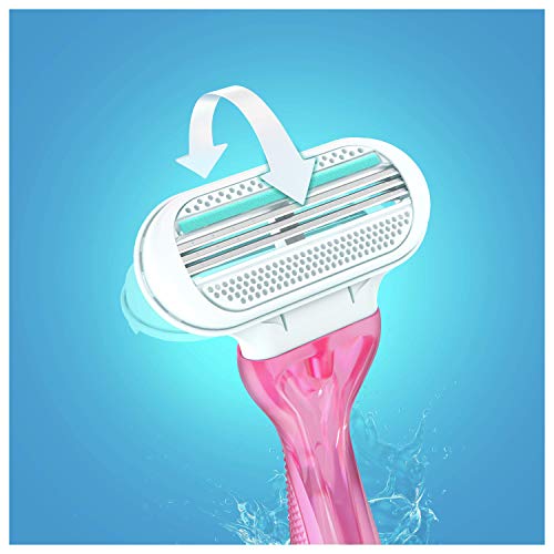 Gillette Venus Sensitive - Afeitadora para mujer, afeitado liso con tira hidratante, desechable, paquete de 5 x 4 cuchillas de repuesto de 3 cuchillas