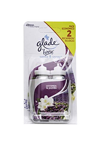 Glade Ambientador Automático Sense & Spray con Sensor de Movimiento, Fragancia Lavanda, Duo Pack, 2 Recambios, 2 Unidad (Paquete de 1), 2