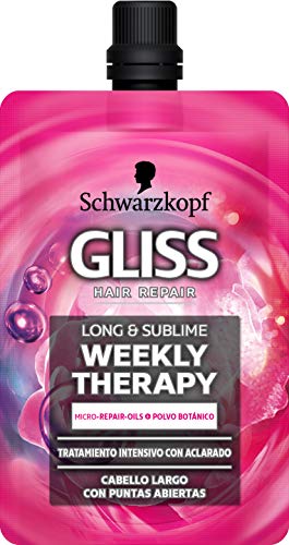 Gliss - Tratamiento Semanal Intensivo Long & Sublime (Pack de 6), Para cabello largo con raíces grasas, Gama protectora