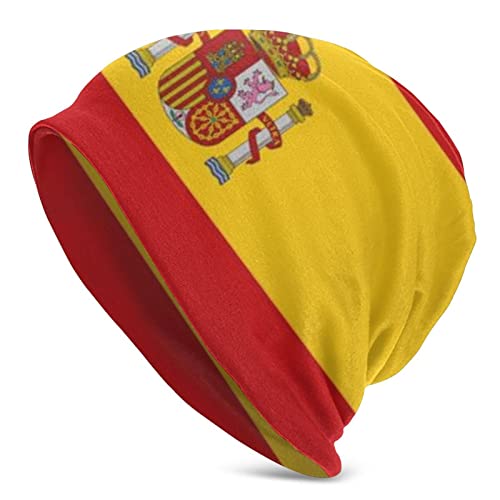 Gorrita tejida para mujer, hombre, bandera de España unisex corriendo cráneo gorra invierno verano deportes sombrero