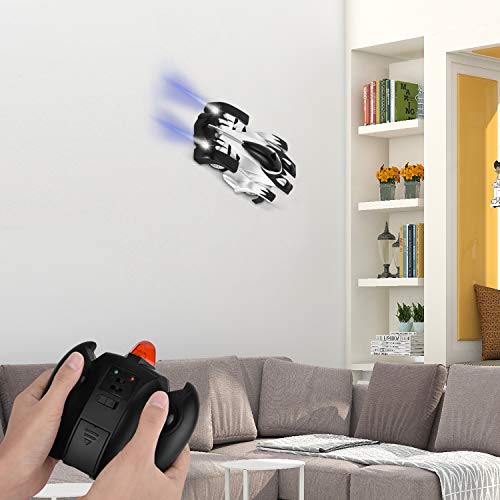 GotechoD Control remoto del vehículo RC Gravity Wall Escalada del vehículo con luces delanteras y traseras con LED, niños recargables 360 ° girando en alta velocidad Carrera RC Coches para niños niños