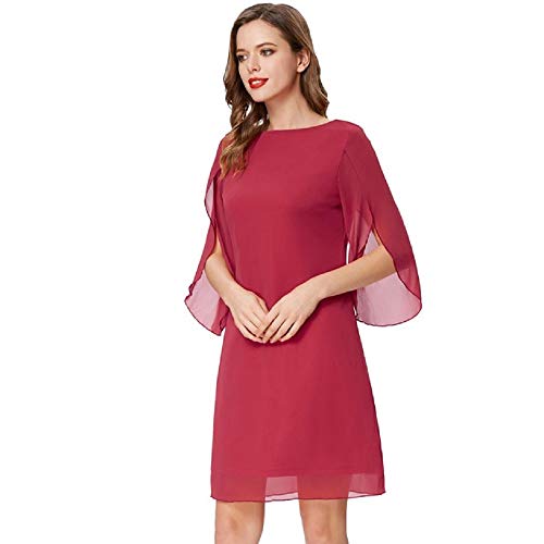 GRACE KARIN Vestido Elegante para Mujer Blusas Escote Redondo Vestido de Gasa para Mujer Primavera Verde Oliva S CL010888-2