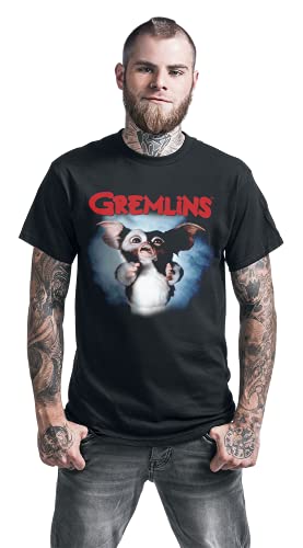 Gremlins Gizmo Hombre Camiseta Negro L, 100% algodón, Regular