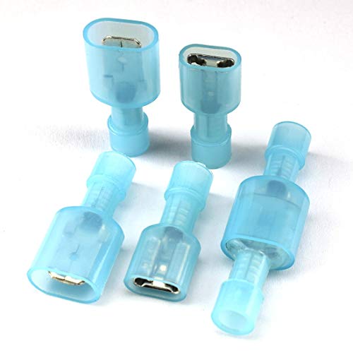 GTIWUNG 200Pcs Terminales de Crimpado, Terminal de Conector de Cable Completamente Aislado, Pala de Crimpado Macho & Hembra, Conectores Eléctricos, Terminales Faston, Conectores Macho de Espada