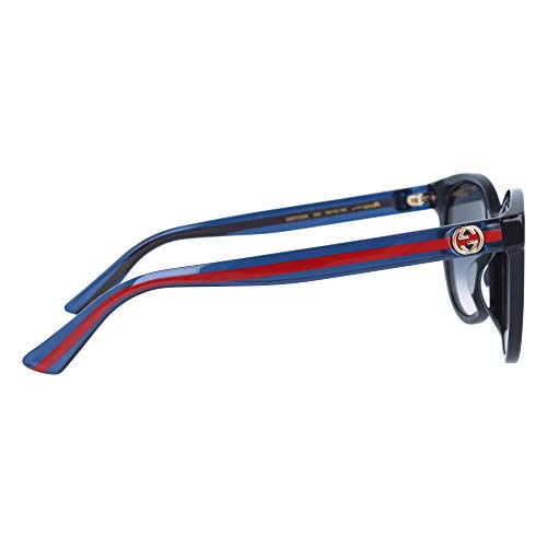 Gucci Gafas de Sol GG0702SK BLACK BLUE RED/GREY SHADED 54/19/145 mujer