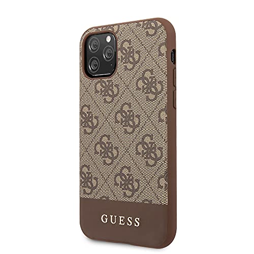 Guess Glitter 4G Stripe Collection - Funda para iPhone 11 Pro, Color marrón