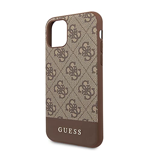 Guess Glitter 4G Stripe Collection - Funda para iPhone 11 Pro, Color marrón